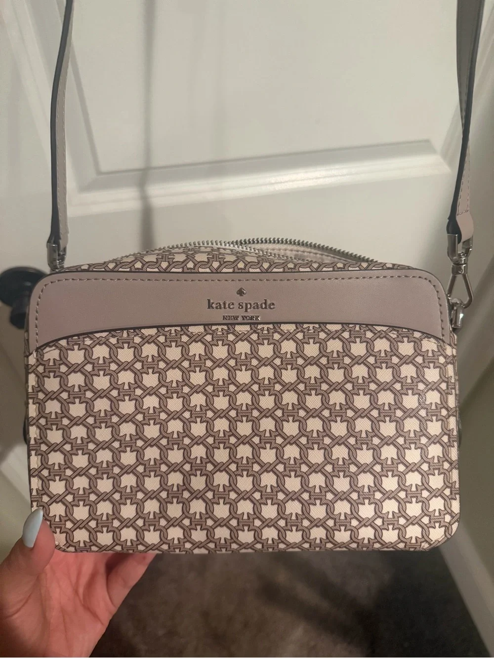 kate spade Taupe Patterned Crossbody Bag